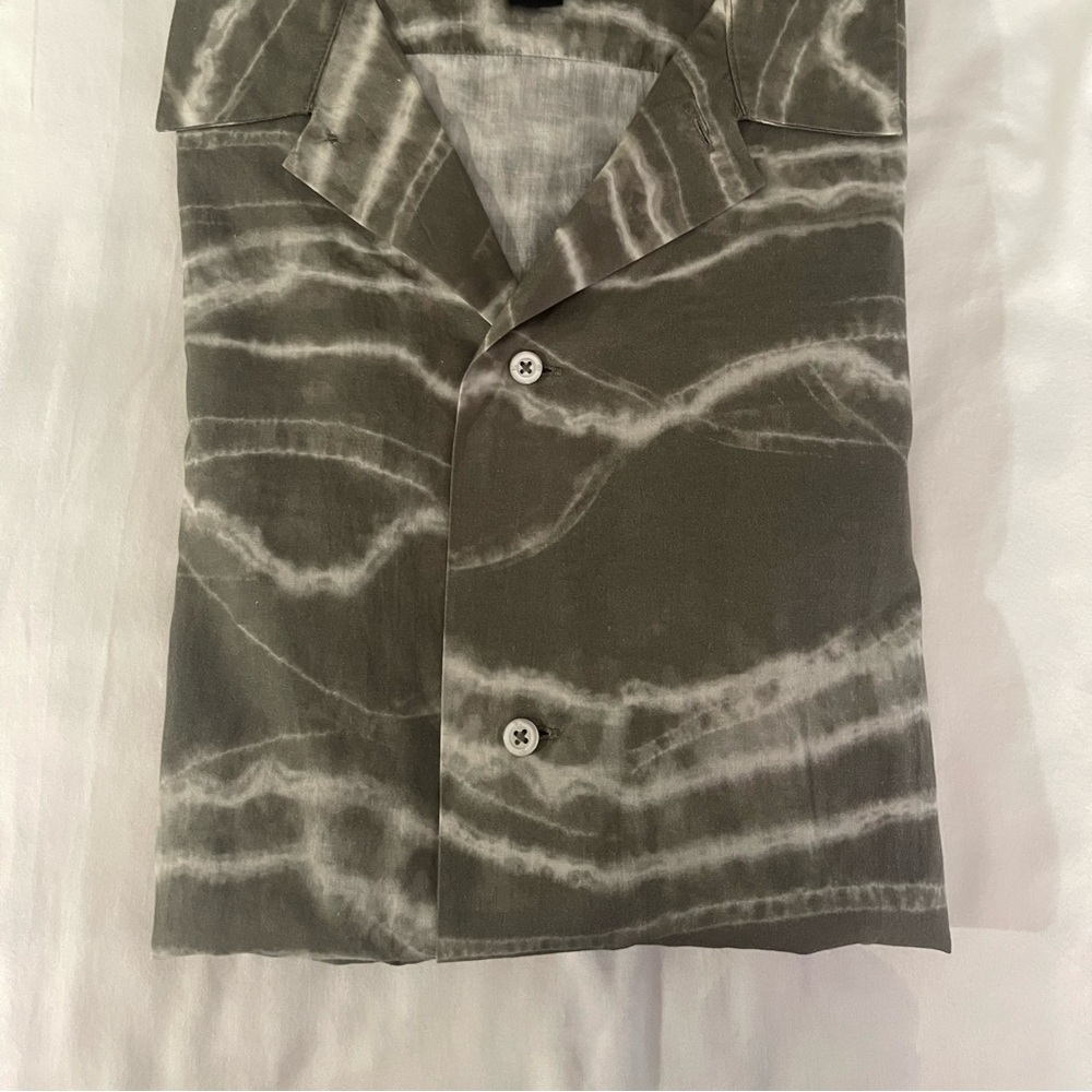 Used green and  white mens Banana Republic shirt.  XXL